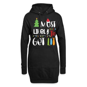 Citation de Noël, Citation de Noël drôle - Sweat-shirt à capuche long Femme - noir - Devant