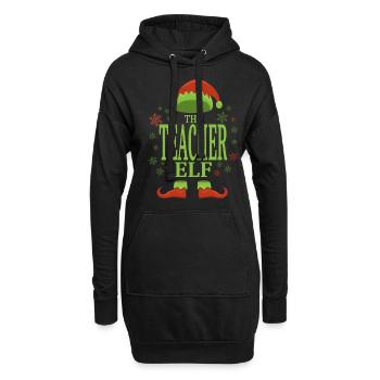 Lehrer Weihnachtself - Hoodie-Kleid - Schwarz - Vorne