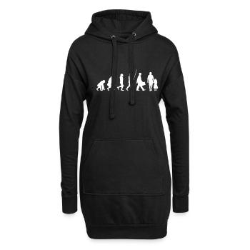 Père et fille Évolution de la famille - Sweat-shirt à capuche long Femme - noir - Devant