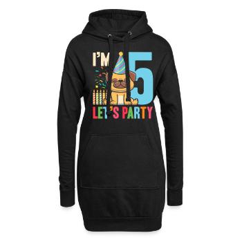 5 Geburtstag Im 5 Lets Party - Hoodie-Kleid - Schwarz - Vorne