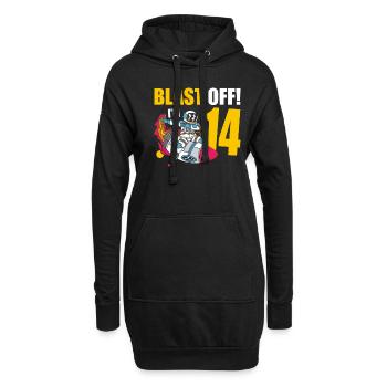 Je suis 14 Astronaut Lover Spaceship Happy - Sweat-shirt à capuche long Femme - noir - Devant