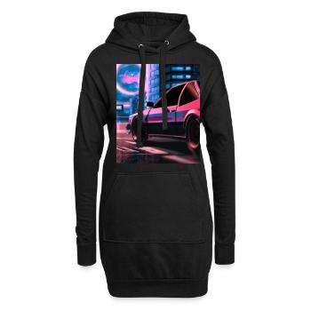 Vaporwave Esthétique Synthwave Car - Sweat-shirt à capuche long Femme - noir - Devant