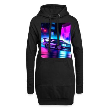 Vaporwave Esthétique Synthwave Car - Sweat-shirt à capuche long Femme - noir - Devant