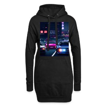 Vaporwave Esthétique Synthwave Car - Sweat-shirt à capuche long Femme - noir - Devant