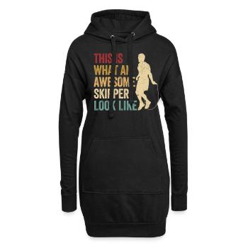 Lustiges Springseil Springseil Springseil Awesome - Hoodie-Kleid - Schwarz - Vorne