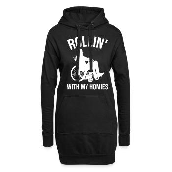 Lustige Querschnittslähmung Rollstuhl Querschnitts - Hoodie-Kleid - Schwarz - Vorne