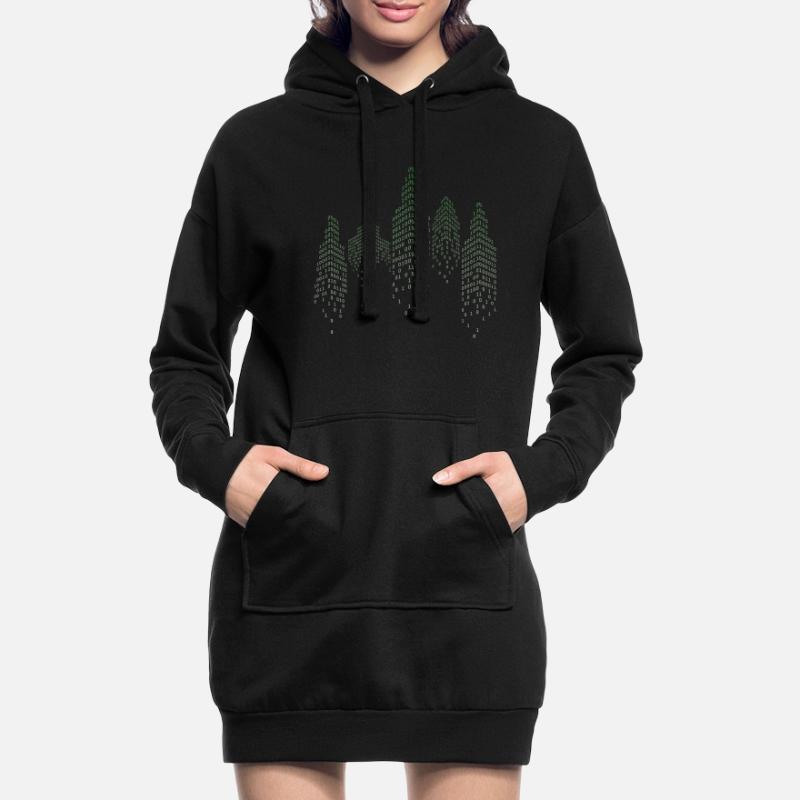 Binary City Informatiker Hack Coder Hoodie-Kleid