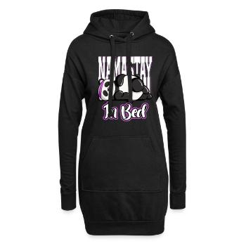 Tired Namaste in Bed Panda Lazy Artwork - Hoodie-Kleid - Schwarz - Vorne