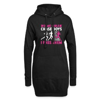 Some Girl Chase Boys Runner Running Girl Track Und - Hoodie-Kleid - Schwarz - Vorne