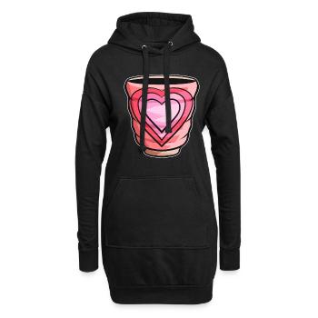 Gobelet d'automne avec des coeurs pour Noël - Sweat-shirt à capuche long Femme - noir - Devant