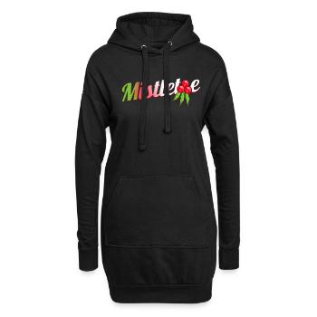 Green Red White Mistletoe Logo For Christmas - Hoodie-Kleid - Schwarz - Vorne