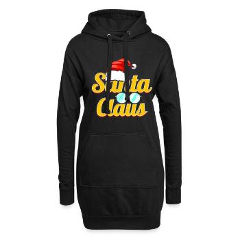 Père Noël Logo Santas Chapeau Et Lunettes Noël - Sweat-shirt à capuche long Femme - noir - Devant