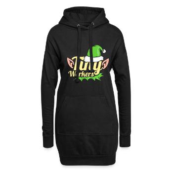 Les petits elfes sont de minuscules travailleurs pour Noël - Sweat-shirt à capuche long Femme - noir - Devant