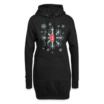 Snowflake In Winter On Christmas With Bitcoin - Hoodie-Kleid - Schwarz - Vorne