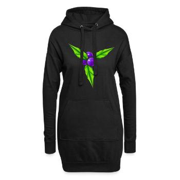 Purple Berrys On A Mistletoe For Christmas - Hoodie-Kleid - Schwarz - Vorne