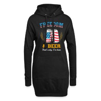 Freiheit Und Bier USA Patrioten Lustiger Spruch - Hoodie-Kleid - Schwarz - Vorne