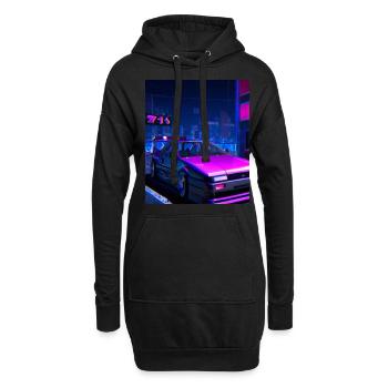 Vaporwave Esthétique Synthwave Car - Sweat-shirt à capuche long Femme - noir - Devant