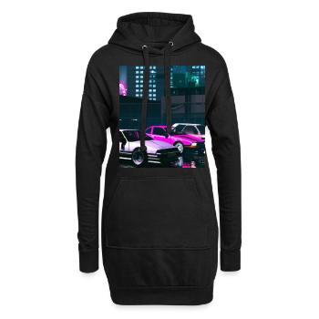 Vaporwave Esthétique Synthwave City - Sweat-shirt à capuche long Femme - noir - Devant
