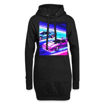Vaporwave Esthétique Synthwave Car - Sweat-shirt à capuche long Femme - noir - Devant