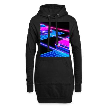 Vaporwave Esthétique Synthwave Car - Sweat-shirt à capuche long Femme - noir - Devant