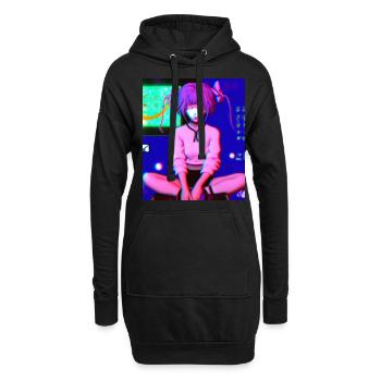 Pastel Esthétique Triste Anime Fille - Sweat-shirt à capuche long Femme - noir - Devant
