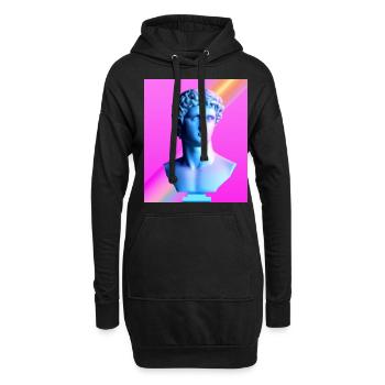 Vaporwave Statue Buste romain - Sweat-shirt à capuche long Femme - noir - Devant