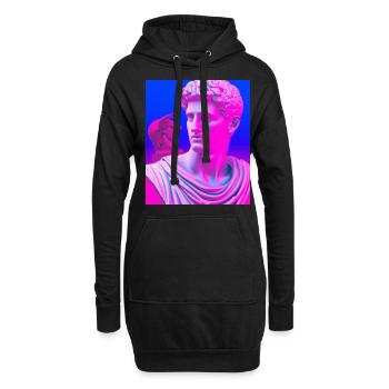 Vaporwave Statue Buste romain - Sweat-shirt à capuche long Femme - noir - Devant