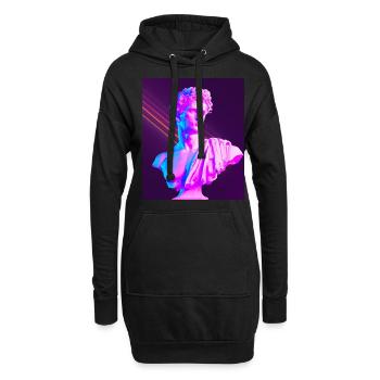 Vaporwave Statue Buste romain - Sweat-shirt à capuche long Femme - noir - Devant