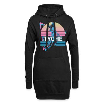 Tyche Déesse du Bonheur et Fortuna Retro - Sweat-shirt à capuche long Femme - noir - Devant