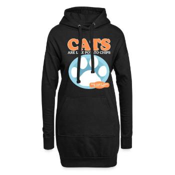 Katzen Katzenliebhaber Katzenbesitzer Geschenk - Hoodie-Kleid - Schwarz - Vorne