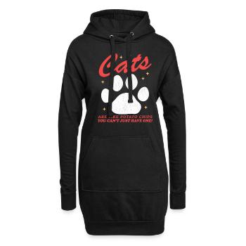 Katzen | Katzenliebhaber Katzenbesitzer Geschenk - Hoodie-Kleid - Schwarz - Vorne
