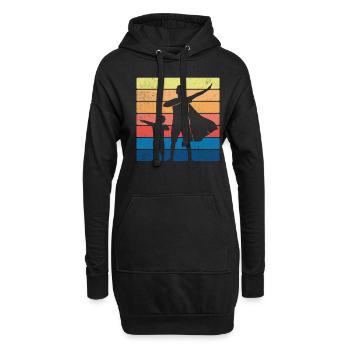 Papa Père Cadeau de la fête des pères - Sweat-shirt à capuche long Femme - noir - Devant