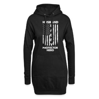 Papa Père Cadeau de la fête des pères - Sweat-shirt à capuche long Femme - noir - Devant