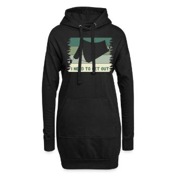 Camping Camping Tente de camping en plein air - Sweat-shirt à capuche long Femme - noir - Devant