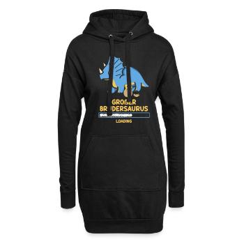 Großer Bruder 2023 Großer Brudersaurus Dino - Hoodie-Kleid - Schwarz - Vorne