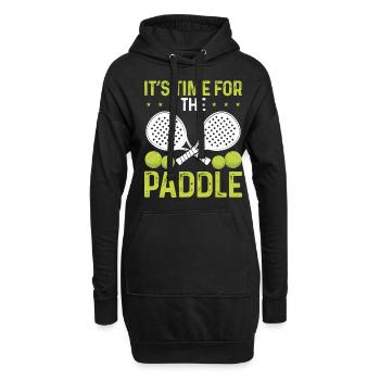 Joueur de paddle tennis Son heure pour le PaddlePaddle - Sweat-shirt à capuche long Femme - noir - Devant