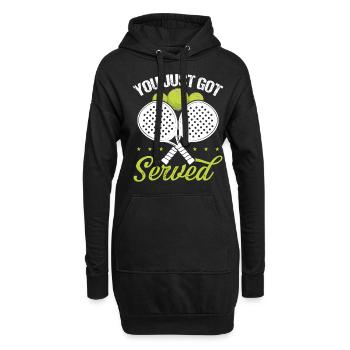 Joueur de paddle-tennis Vous venez d’être servi Saison - Sweat-shirt à capuche long Femme - noir - Devant