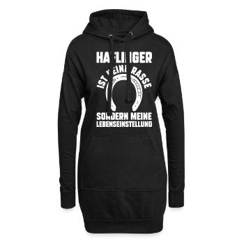 Pferd Reitsport Reiten Pferdesport Haflinger - Hoodie-Kleid - Schwarz - Vorne