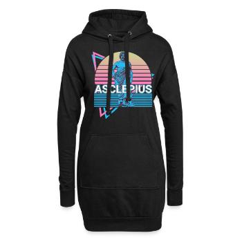 Asclépios dieu grec Mythe grec antique - Sweat-shirt à capuche long Femme - noir - Devant