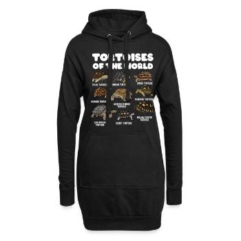 Tortues du monde - Sweat-shirt à capuche long Femme - noir - Devant