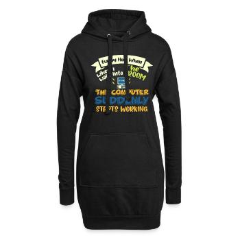 Computerprogrammierer Für Informationstechnologie - Hoodie-Kleid - Schwarz - Vorne