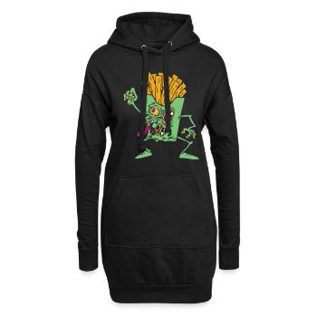Halloween Zombie Fries Monster Zombie Fan Snack - Sweat-shirt à capuche long Femme - noir - Devant