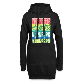 Nürneberg Deutschland Stadt Schrift Skyline - Hoodie-Kleid - Schwarz - Vorne