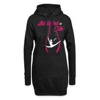 Gagnant de l’air. Soie aérienne - Sweat-shirt à capuche long Femme - noir - Devant