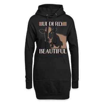 Kuh Bauer Kalb Bauernhof Kühe - Hoodie-Kleid - Schwarz - Vorne