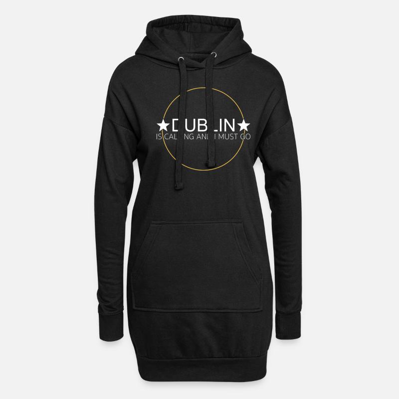 Dublin Spruch - Hoodie-Kleid - Schwarz