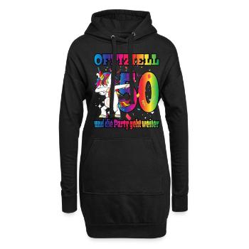 Offiziell 50 und die Party geht weiter - Einhorn - Hoodie-Kleid - Schwarz - Vorne