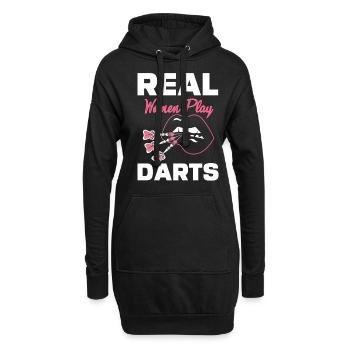 Real Women Play Dart Frauen Dartmeisterschaft - Hoodie-Kleid - Schwarz - Vorne