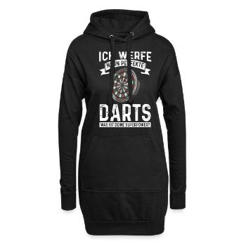 Dart Dartspieler 9 Perfekte Darts Deine Superpower - Hoodie-Kleid - Schwarz - Vorne
