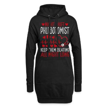 Phlébotomiste de nuit Gardez-les battre - Sweat-shirt à capuche long Femme - noir - Devant
